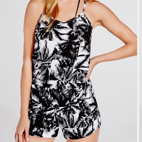 Fabletics Neema Malibu Print Black & White Romper     size S - Picture 1 of 9
